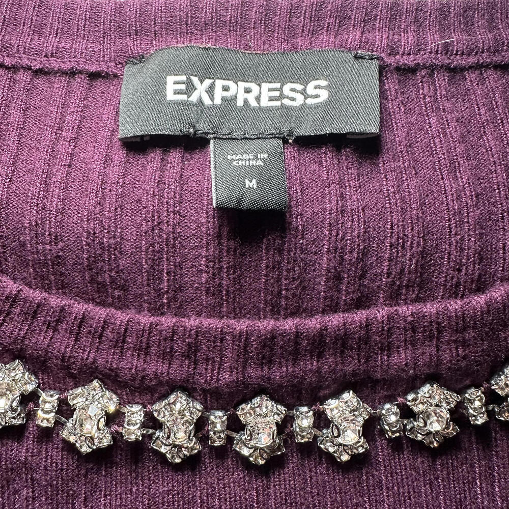 Express Embellished Ribbed Sweater - Picture 3 of 7
